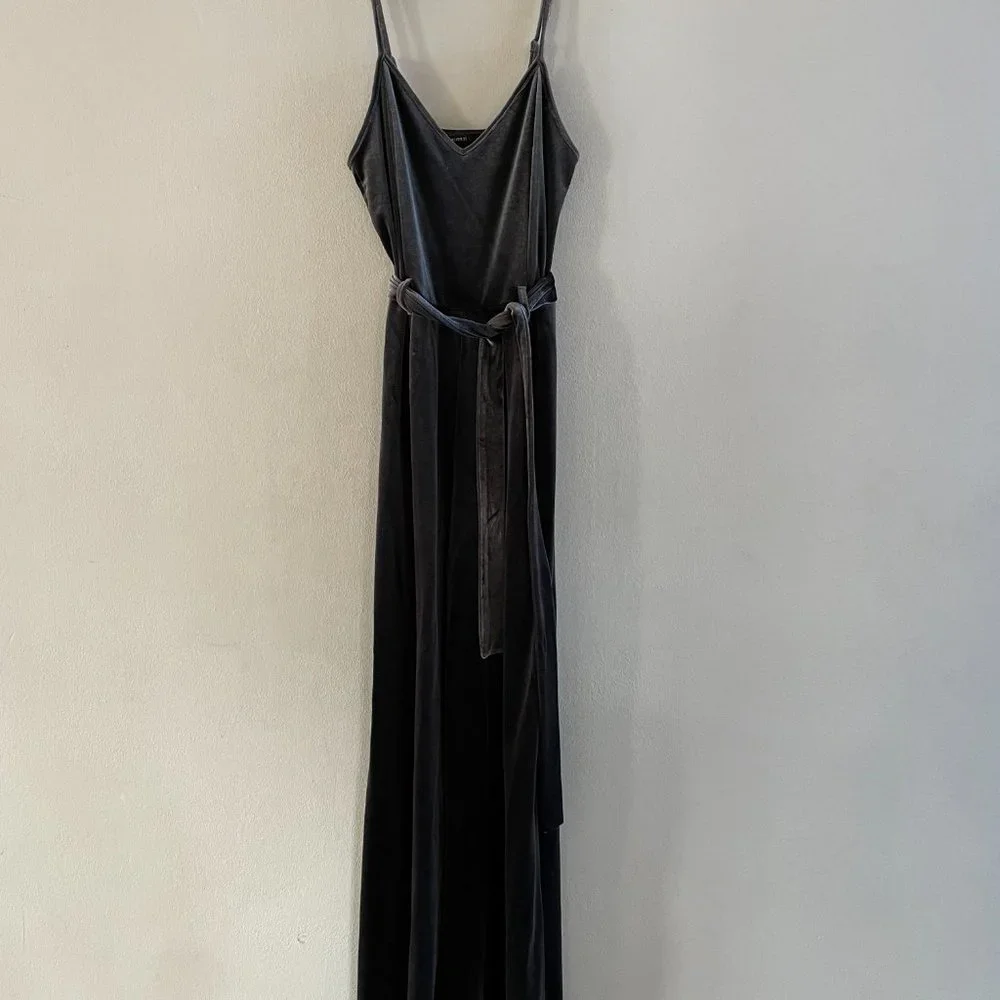 Forever 21 Velvet Grey Jumpsuit - Size Small - Picture 6 of 6